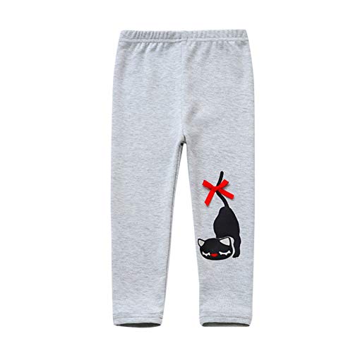 Girls Cute Cat Print Shinny Pants Elastic Waist Causal Sport Active Tights Trousers Stretchy Leggings Sweatpants