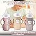 Juome Silicone Sleeves with Handles for Avent Natural Glass Baby Bottles - 3 Pack Anti Breakage Baby Bottle Holder for Philips Avent Glass Baby Bottle, Compatible with Phillips Avent Bottles 8 oz