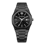 PIERRE RICHARDSON PR5426 Men’s Luxury Watch – Black Stainless Steel Japanese Quartz, 41mm, 5ATM Water Resistant, Scratch-Resistant Sapphire Crystal Glass