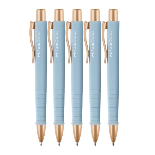 Faber-Castell 205359 - Kugelschreiber Poly Ball sky blue, 5 Stück