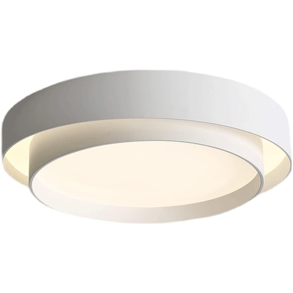 COSRUB Round Double Layer Ceiling Lamp, Modern LED Close to Ceiling Light Fixtures Minimalist Ring Ceiling Lighting for Bedroom Living Room Office(White,40cm/15.74in)