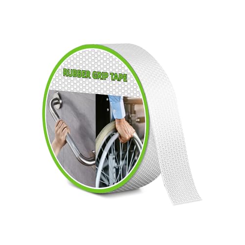 Image of Aobrill Rubber Grip Tape, Non Slip Tape, Enhanced Textured Super Strong Adhesive for Secure Hold & Friction-Ideal for Tools, Gadgets, DIY & More(Clear, 1In x 6.6Ft)