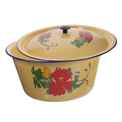 Didiseaon Lavabo De Esmalte Olla Para Estofado Olla Para Cocinar Esmaltada Capacidad Grande Para Cocinar Casa Para Preparar Sopas y Estofados Cocina