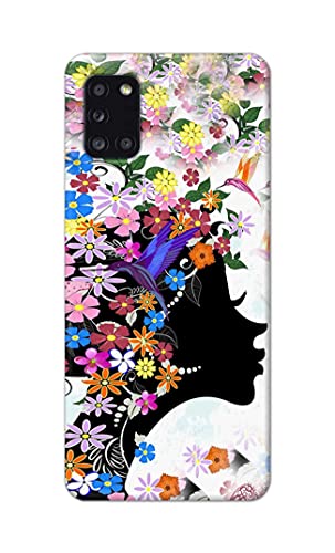 Image of Printed Hard Back Cover Case for Samsung Galaxy A31 Back Cover (Floral Hairstyle Girl) -1803