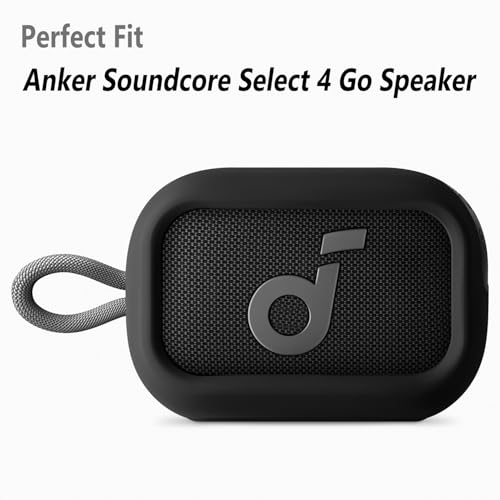 Image of Geiomoo Soft Silicone Case for Anker Soundcore Select 4 Go Speaker, Protective Portable Scratch Shock Resistant Cover (Black)