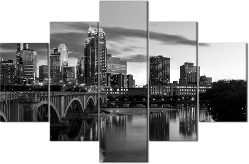 Tableau Cuisine et Salon Pont de la Ville Poster Mural 5 Pièces pour Mur Vide