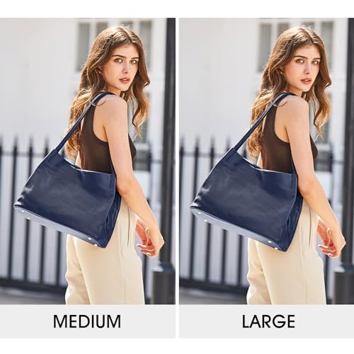 Image of Kattee Leather Tote Bags for Women, Casual Shoulder Hobo Purses and Handbags, Top Magnetic Snap Closure