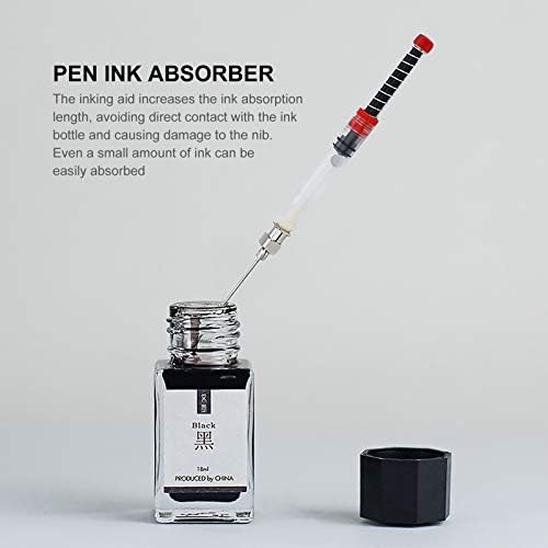 NUOBESTY 5Pcs Fountain Pen Ink Syringe Filler Spring Converter with Removable Blunt Needle Tip Universal International Standard Size Red