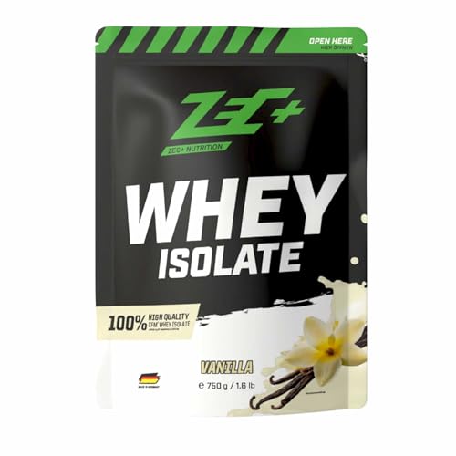 ZEC+ WHEY ISOLATE - Fettarmes Eiweißpulver aus reinem Molkenprotein, laktosearmer Eiweißshake - Made In Germany - 750g, Vanille