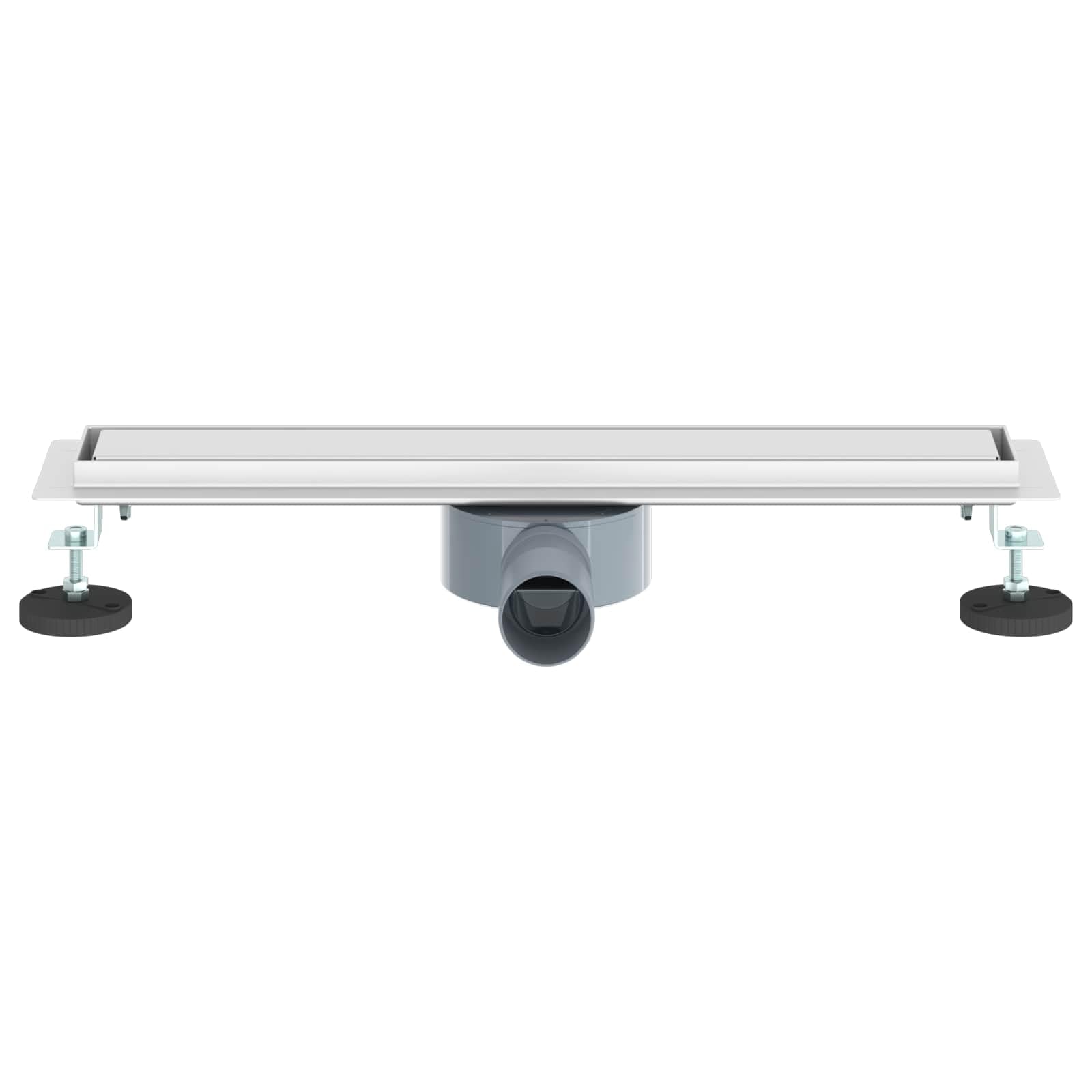 Duschablauf 2-in-1 mit 360° Siphon aus Edelstahl, höhenverstellbar 54 x 11 cm, mit Haarfänger, Geruchsverschluss, Sieb und Filter für Dusche, Bad und Waschbecken
