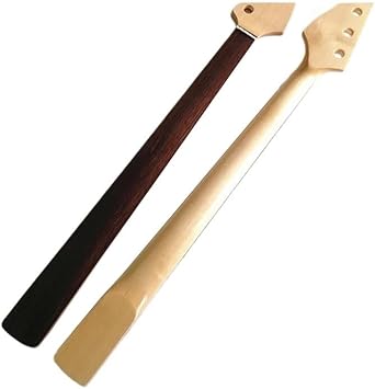 Fretless Electric Bass Guitar Neck Maple Gloss 20 Fret Lines Replacement Part DIY Standard