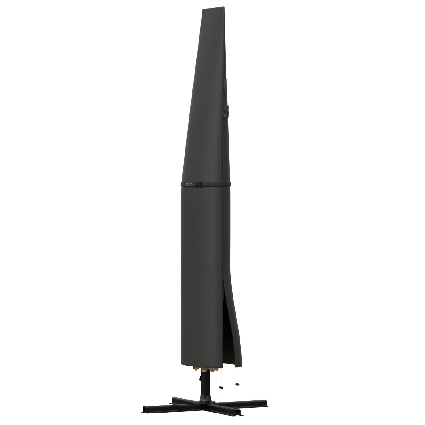 KINGSLEEVE® Sonnenschirm Schutzhülle mit Stab bis Ø 350 cm Winterfest Groß Ampelschirm Gartenschirm Abdeckung Abdeckhaube Hülle Plane Schirmhülle Grau