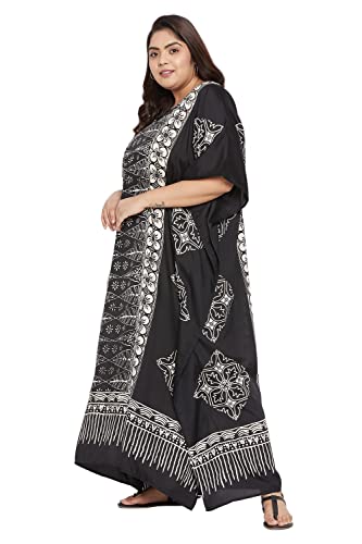 Oussum Plus Size Kaftan for Women Polyester Summer Caftan Swimwear Cover Ups Maxi Beach Dress3