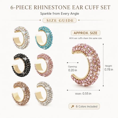 Image of Ear Cuff Set Non Piercing Stackable Clip On Earrings