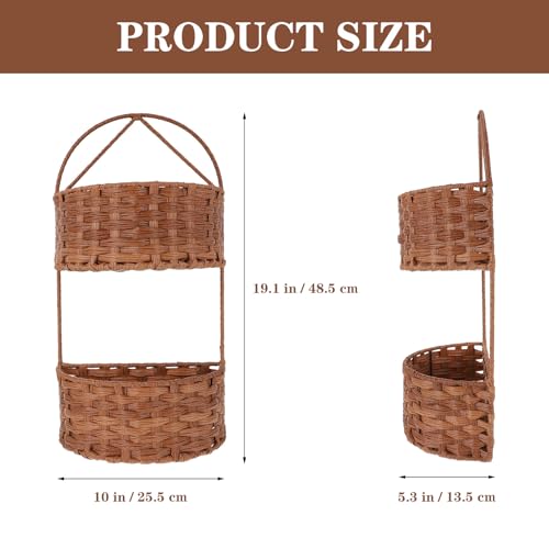 Panier de rangement mural double couche en fer KICHOUSE pour optimiser et organiser l'espace - 3