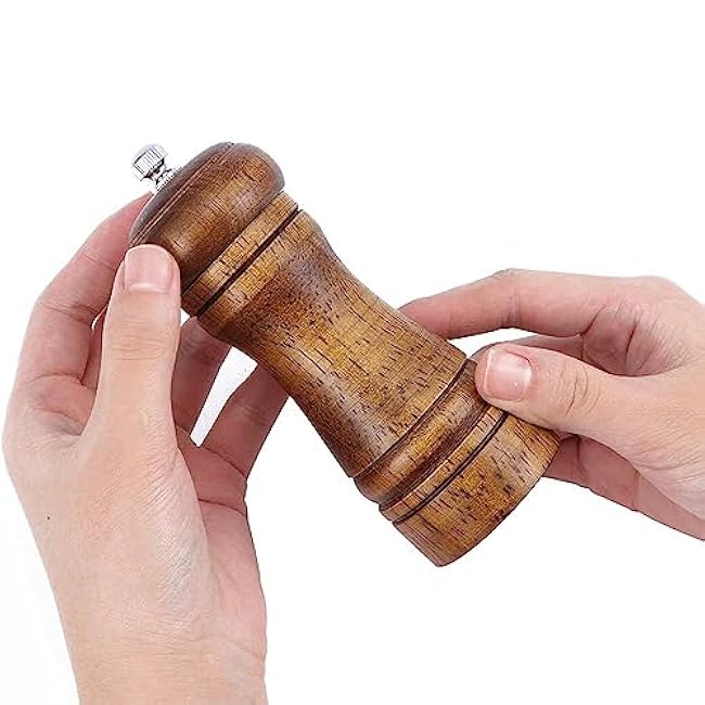 Vctitil Ceramic Pepper Grinder 5-Inch Adjustable Manual Stainless Steel Salt and Pepper Mixer Kitchen Spice Tools