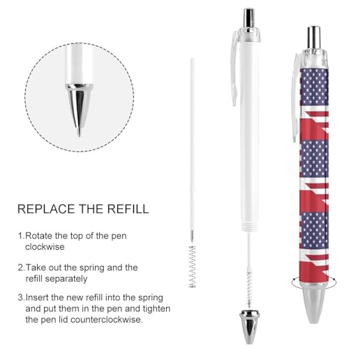 Stylos à bille rétractables originaux 0,5 mm motif drapeaux pour cadeau