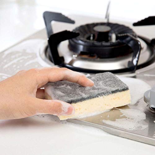 Image of Kitchen Cleaning Sponge Wipe 8Pcs Durable High Density Sponges for Effective Dish Washing Scrubbing Kitchenware Glass and Car Cleaning