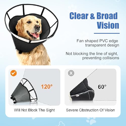 Dog-Cone-Collar-for-Dogs-After-SurgerySoft-Dog-Recovery-Collar-Anti-Lick-Protective-Wound-Safety-ConeDepth-Adjustable-Dog-Elizabethan-Pet-Neck-Collar-Cone-for-Large-Medium-Small-Dogs-and-Cats-L Dog Cone Collar for Dogs After SurgerySoft Dog Recovery Collar Anti Lick Protective Wound Safety ConeDepth Adjustable Dog Elizabethan Pet Neck Collar Cone for Large Medium Small Dogs and Cats L