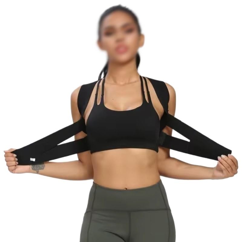 Adjustable Back Shoulder Posture Corrector Belt Clavicle Spine Support Reshape Your Body Home Office Sport Upper Back Neck Brace(Large)
