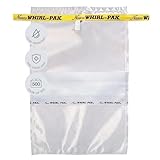 Nasco Whirl-Pak B01297WA Write-On Bag, 23cm L x 15cm W, 0.076mm Thickness, 710ml Capacity (Box of 500)