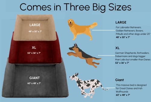 Big Barker 7" Orthopedic Dog Bed Sofa Edition - Dog Beds For Large Dogs Made With Orthomedic Foam - Chocolate, Giant - Supports Joints, Boosts Quality Of Life, And Better Rest, Made In Usa #TOP3