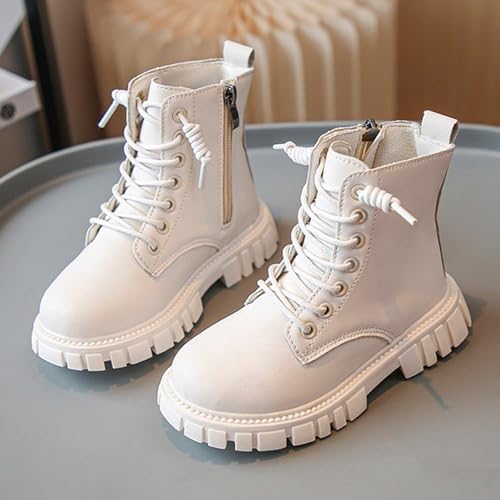 Girls Ankle Boots Side Zipper Combat Boots Non Slip Cowboy Boots Casual Hiking Boots for Toddler Little Kid Big Kid3