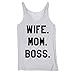 Produktbild NPRADLA Lose Sommer Weste Crop Tops Damen Shirt Bluse Ärmellos Mit Buchstabe Wife Mom Boss