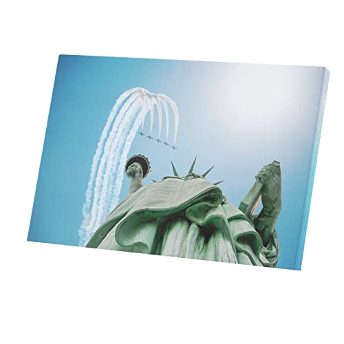 Toile imprimée New York poster avions Statue de la Liberté tableau mural 60x40
