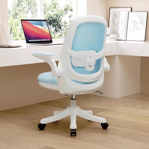 オフィスデスクコンピューターチェア、人間工学に基づいたメッシュゲーミングチェア、なフリップアップアームレスト、ロッキング機能、なランバーサポート、高さ調節可能(Blue)