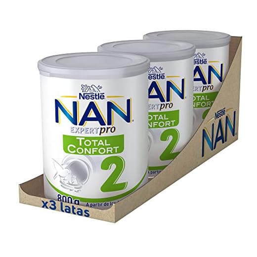 Nestlé NAN TOTAL CONFORT 2 Leche para bebés con trastornos digestivos leves como cólicos o estreñimientos, 3 botes de 800g