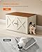 Feandrea Cat Litter Box Enclosure, Litter Box Furniture Hidden with Removable Divider, Indoor Cat House, End Table, 31.5 x 20.9 x 19.7 Inches, Honey Brown and Rustic White UPCL002P01