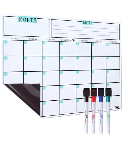 Mr. Pen- Dry Erase Calendar for Fridge, Magnetic, 14.7 x 11.8, Magnetic Calendar with 4 Dry Erase Markers