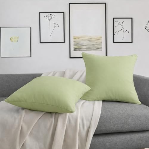 Image of Premium Polyester Fiber Cushion Fillers - Pack of 2 Pcs | 12 x 12 Inches | Sage| Cushions, Sofa Pillow, Cushion for Sofa, Cushion for Bed, Decorative Pillow, Pillow for Support