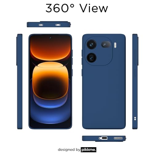 Image of Outlouders Back Cover for iQOO 12 5G | Camera Protection | Durable Soft Matte Silicone Bumper Case (Blue)
