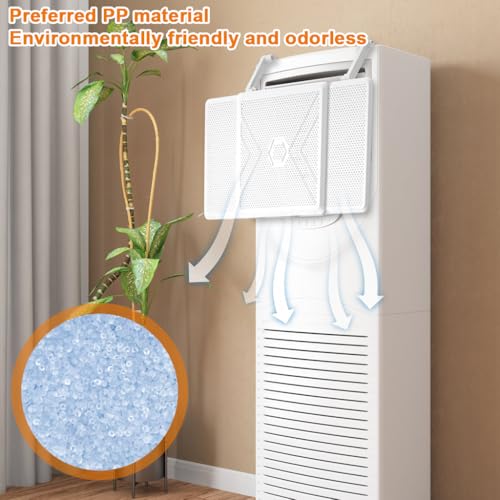 Image of HASTHIP 47-58cm Retractable Ac Air Deflector Adjustable Floor Standing AC | Adjustable Tilt Helps Direct Air, Retractable Panel Supports Flexible Placement, for Evaporative Cooler, White Finish