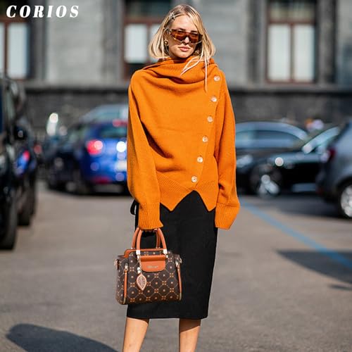 Image of CORIOS Elegant Handbag for Women PU Leather Shoulder Bag Ladies Crossbody Bag Fashion Messenger Bag Top-handle Bag