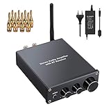 Mini Audio Amplifier Verstärker von LiNKFOR Bluetooth 4.2 Stereo,mit BT Receiver, aptX Low Latency, 2 C.H Mini HiFi Vollverstärker Digital Leistungsverstärker mit Bass und Höhenregelung, geringe Größe
