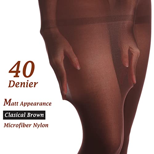 Medias opacas con control moldeador efecto mate 40 denier pack de 3 4