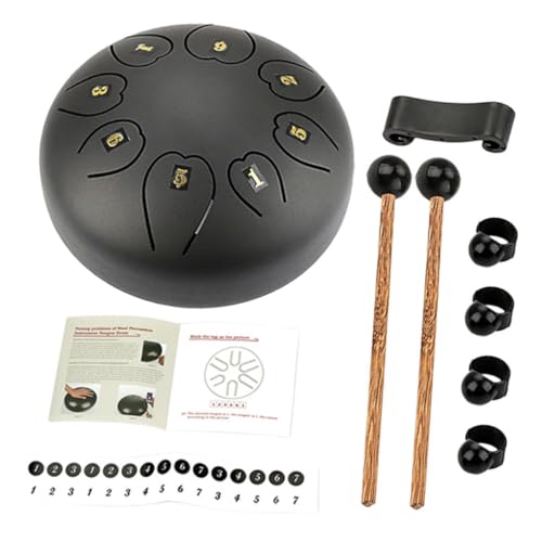 INOOMP Black Large Tongue Drum Kit Xb06 Instrumento de percusión portátil de metal para principiantes y presentaciones