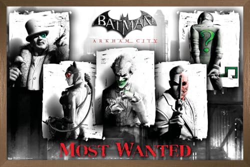 Poster Arkham City DC Comics encadré bronze finition premium