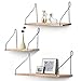 Hoofaway Estantería de Pared, 3PCS Estantería Colgante, Estantes Flotantes en Madera Decoración de Pared, Ideal para Dormitorio, Sala de Estar, Estudio, la Sala de Estar, la Oficina en el Hogar
