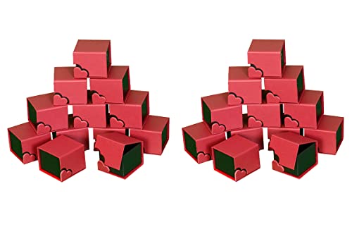 ZIRKONIA Boîte Cadeau Bijoux - Différentes Tailles - Organisateur Boîte Cadeau Pour Boucles D'oreilles, Bracelet, Collier, Couleurs Rouge et Noir Avec Paillettes (24 Boîtes) Cover