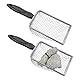 Runyu® 2 Stück Gartensieb Metall Kompostsieb Garten Sandsieb mit Rutschfester Griff, Edelstahl Durchwurfsieb 3,8mm und 5mm Masche Sieb für Erde Sand Steine Kompost