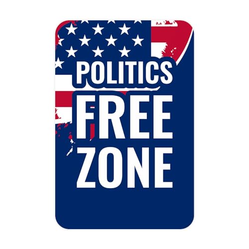 Portrait Round Plus Politics Free Zone Door or Wall Sign - X-Large