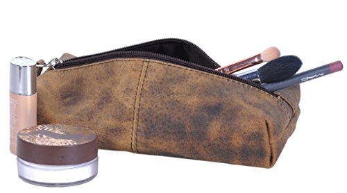 Komalc Leather Zip-Lock Cosmetic Makeup Pouch Bag Pen Pencil Case **Sale** #TOP3