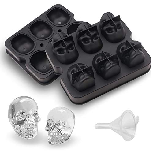 CHIYAN 6-Capacity 3D Skull Ice Cube Mold - Create Giant Skull Ice Cubes!