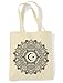 Islamic Crescent Mandala Large Print Tote Shoulder Shopping Bag (Cream)