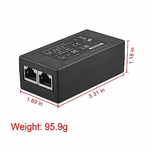Inyector POE Ethernet Adaptador de enchufe de pared 48V 0.5A compatible con cámara IP y teléfono IP miniatura 4