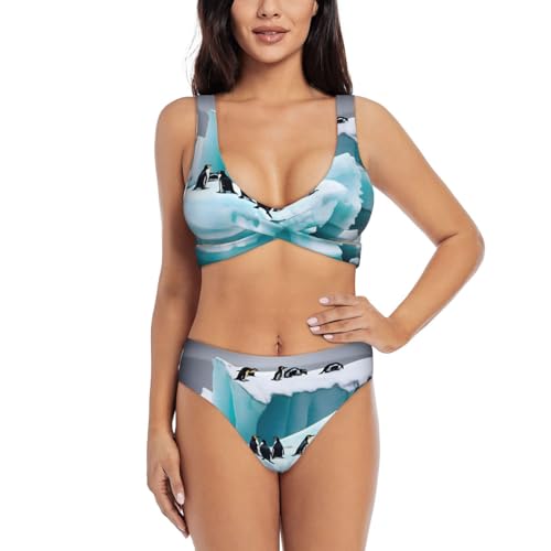 Maillot de bain 2 pièces pingouins parfait pour vos vacances et séances de piscine